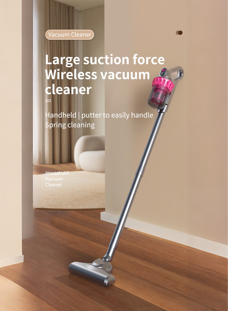 Cordless Vacuum Cleaner 4 in 1 UV Mite Removal, Ultra Quiet Upright Handheld Vacuum Cleaner, 10000Pa Strong Suction, Lightweight Vacuum Cleaner with HEPA Filter for Home/Car/Pets and Carpet Cleaning