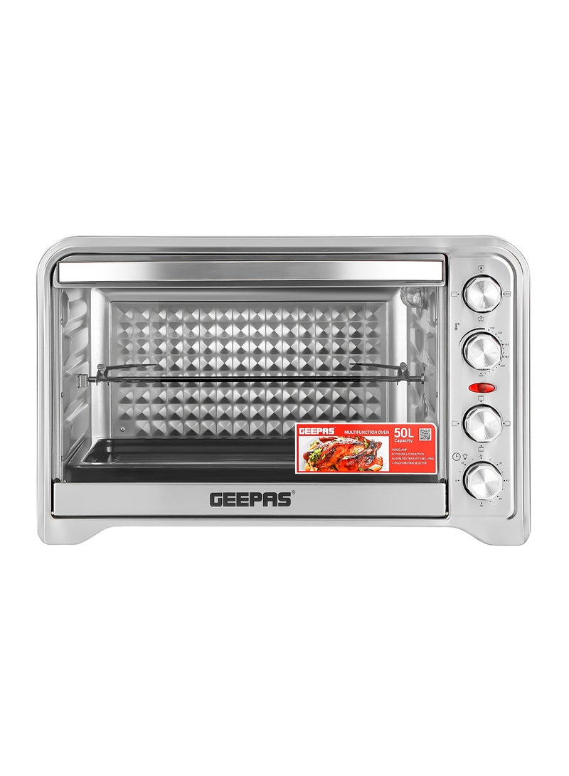 Electric Oven with Rotisserie & Convection, 50L Oven| 60 Minutes Timer | Inside Lamp | Stainless Steel Heating Elements | Heat Resistant Tempered Window | 2000W Power 60 L 2000 W GO34012 Black