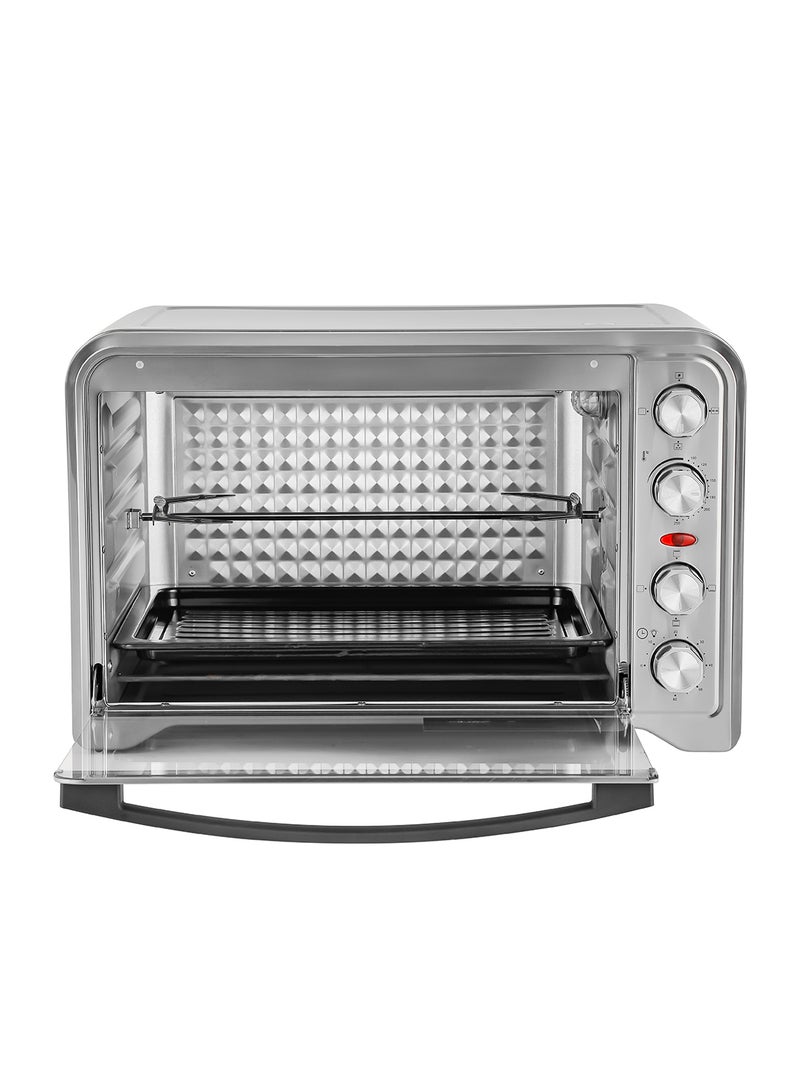 Electric Oven with Rotisserie & Convection, 50L Oven| 60 Minutes Timer | Inside Lamp | Stainless Steel Heating Elements | Heat Resistant Tempered Window | 2000W Power 60 L 2000 W GO34012 Black