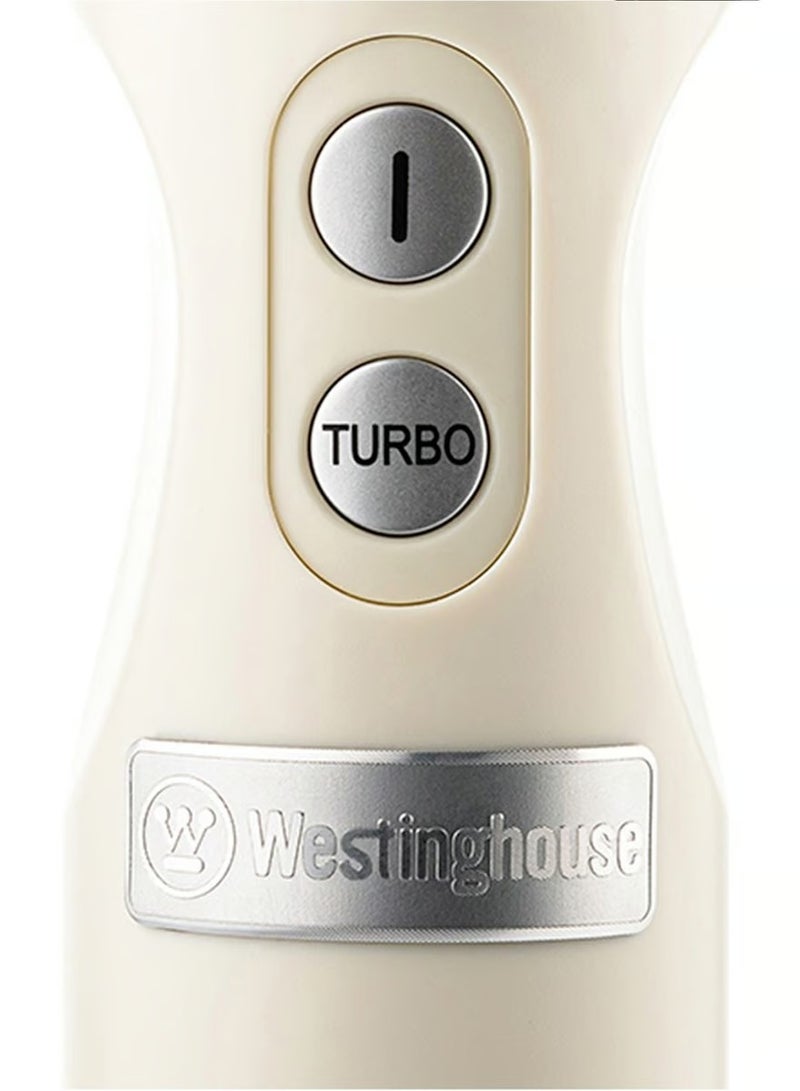 Westinghouse Retro Hand Blender - 600W Handheld Stick Blender for Kitchen - Stainless Steel Electric Soup Blender - Food Mixer with Various Speeds and Turbo Setting - Cream