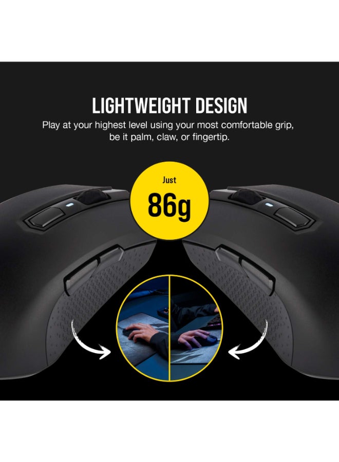 Corsair M55 RGB Pro Ambidextrous Wired Gaming Mouse, 12400 DPI Adjustable Sensor-Black