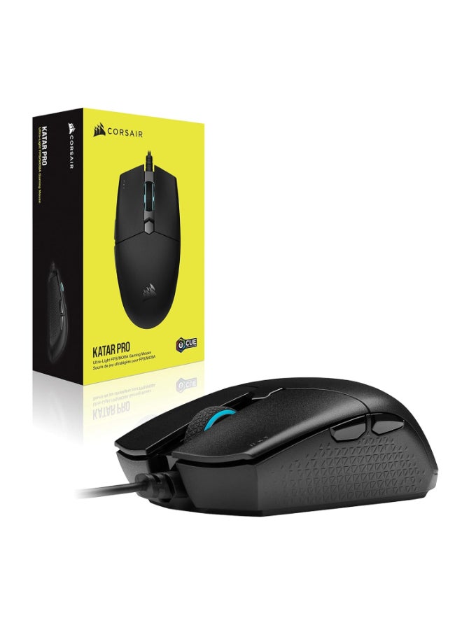 Corsair Katar Pro Ultra-Light Optical USB Gaming Mouse with Backlit RGB LED, 12400 DPI (Black)