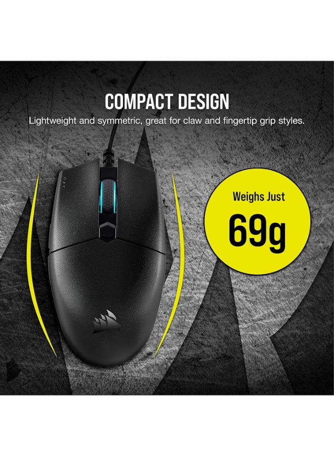 Corsair Katar Pro Ultra-Light Optical USB Gaming Mouse with Backlit RGB LED, 12400 DPI (Black)