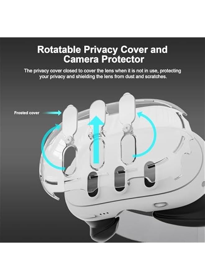 Protective Case set for Meta Quest 3, Accessories for Oculus Quest 3, Impact and Scratch-Proof Case with 1 Headset Cover, 2 Controller Grip, 3 Camera Lens Tempered Glass