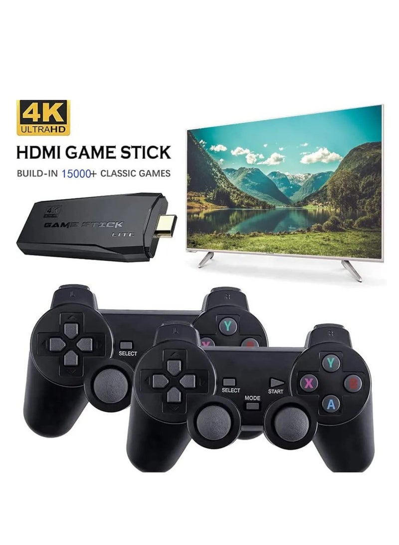 Game Console 4K HD Video Game Console 2.4G Dual Wireless Controller Classic 64GB Retro TV Game Console 10000 Game Stick