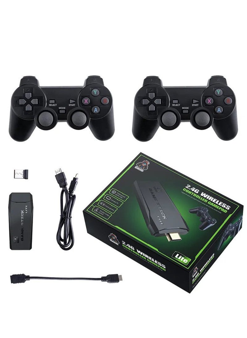 Game Console 4K HD Video Game Console 2.4G Dual Wireless Controller Classic 64GB Retro TV Game Console 10000 Game Stick