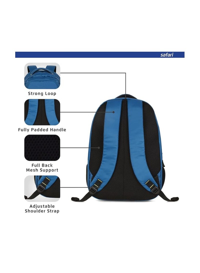 Safari Swagpack 35 Ltrs Large Laptop Backpack With 3 Compartments and Raincover - Blue (SWAGPACK19CBBLU)