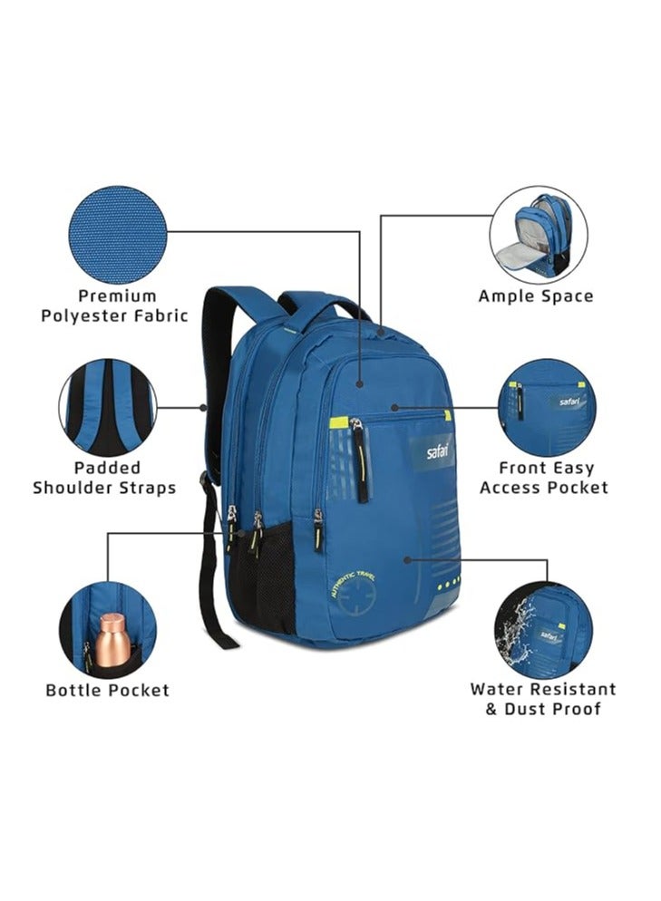 Safari Swagpack 35 Ltrs Large Laptop Backpack With 3 Compartments and Raincover - Blue (SWAGPACK19CBBLU)