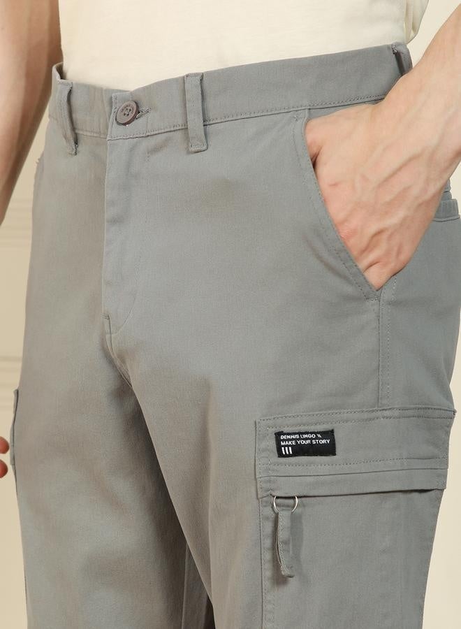 Men’s Straight Fit Mid Grey Cargo Trousers – Classic and Stylish