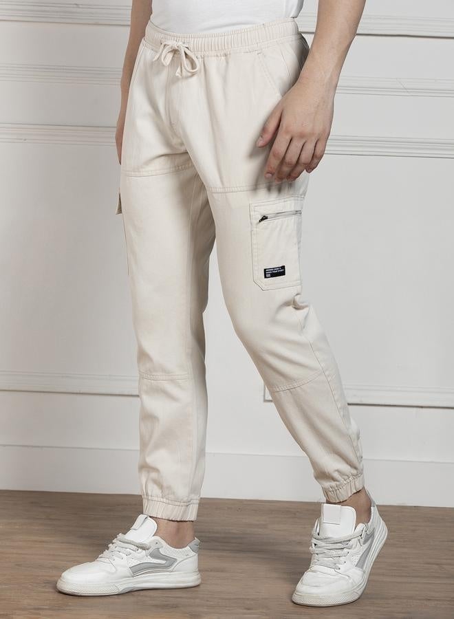 Men’s Relaxed Fit Cream Cargo Trousers – Stylish and Practical