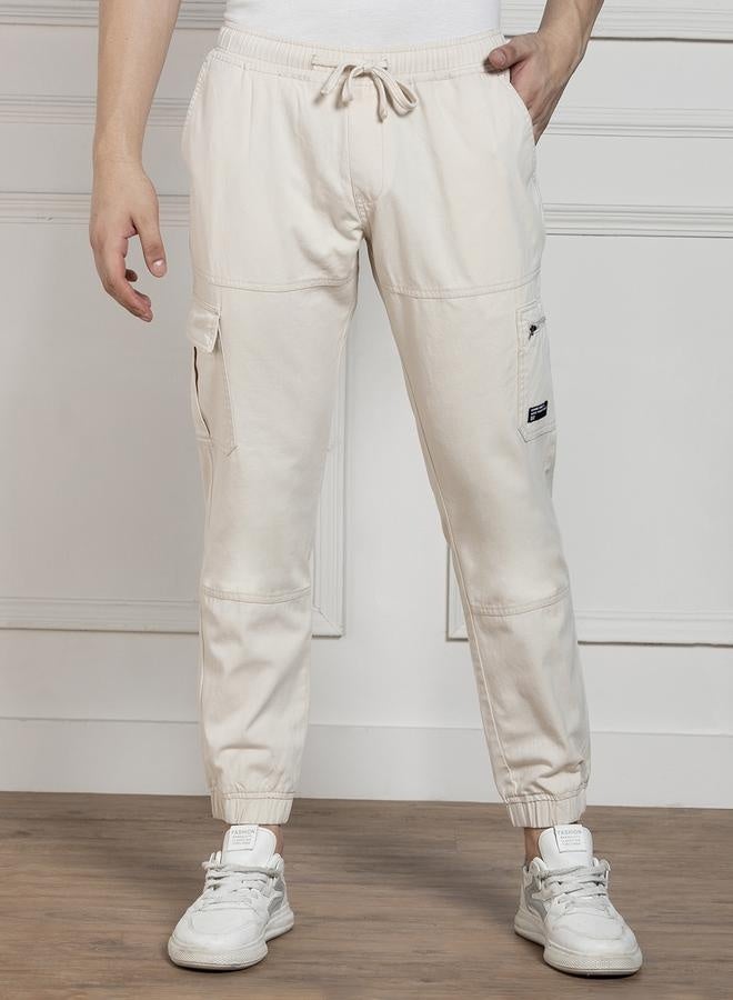 Men’s Relaxed Fit Cream Cargo Trousers – Stylish and Practical