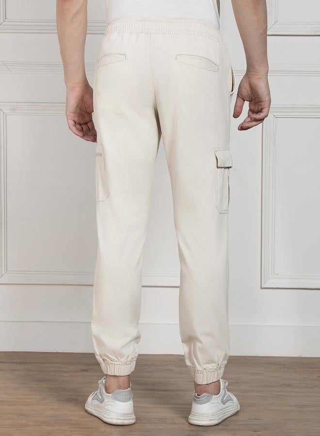 Men’s Relaxed Fit Cream Cargo Trousers – Stylish and Practical