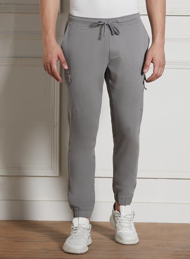 Men’s Relaxed Fit Mid Grey Cargo Trousers – Functional and Comfortable