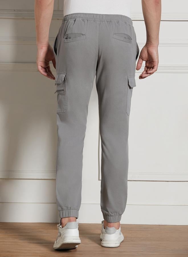 Men’s Relaxed Fit Mid Grey Cargo Trousers – Functional and Comfortable