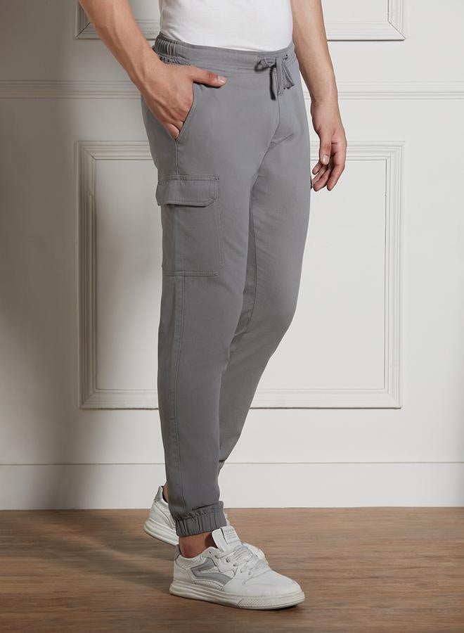 Men’s Relaxed Fit Mid Grey Cargo Trousers – Functional and Comfortable