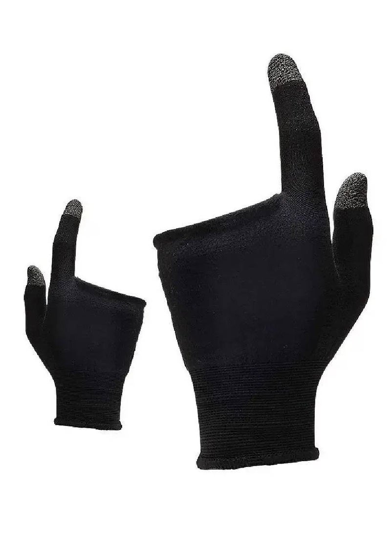 1 Pair Of sports Gaming Gloves, Ultra-Thin Mobile Gaming Gloves, Sweat Resistant Mobile Phone Finger Covers, Touch creen Without Delay Black