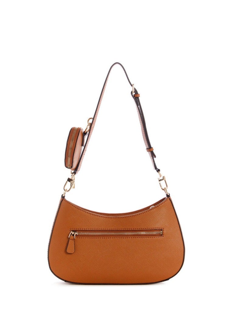 Guess Alexie Top Zip Brown Shoulder Bag for Women VG841618