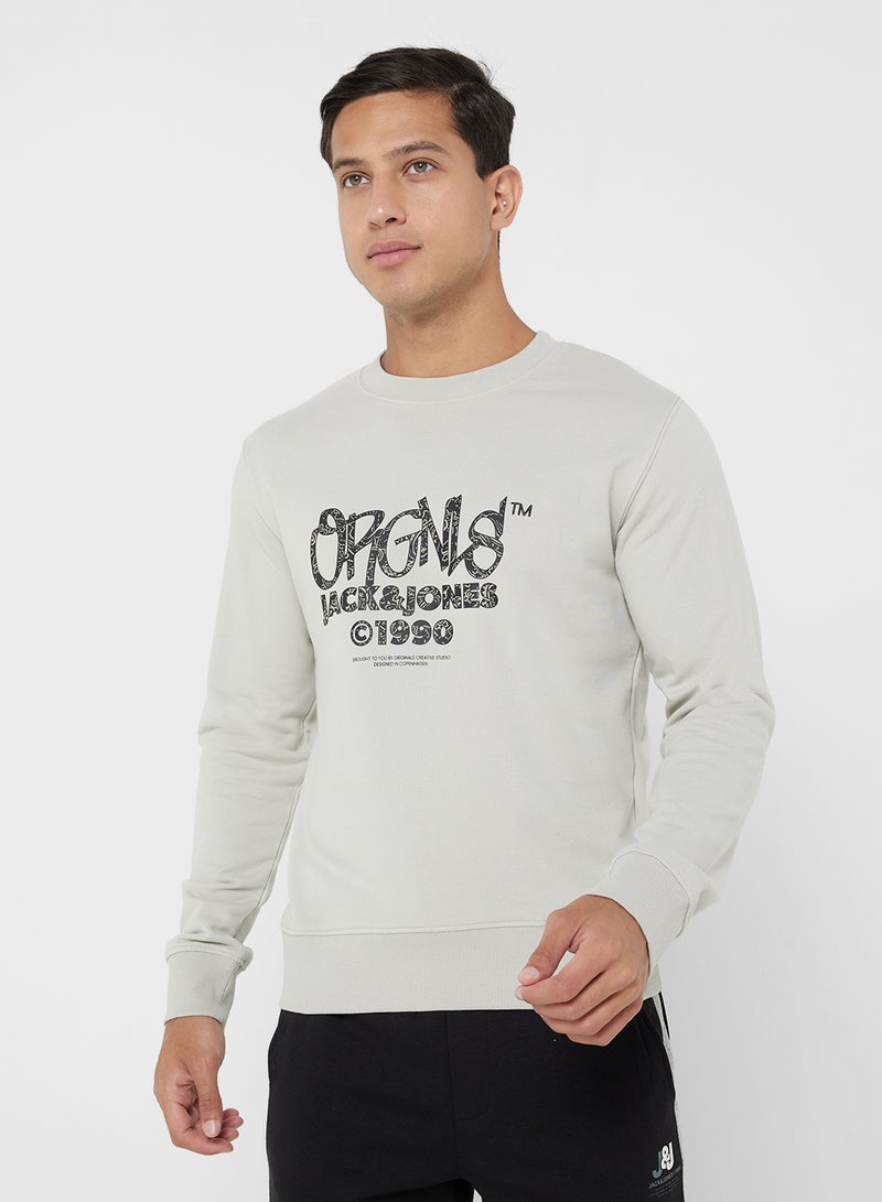 Jorbushwick Logo Print  Crew Neck Sweatshirts