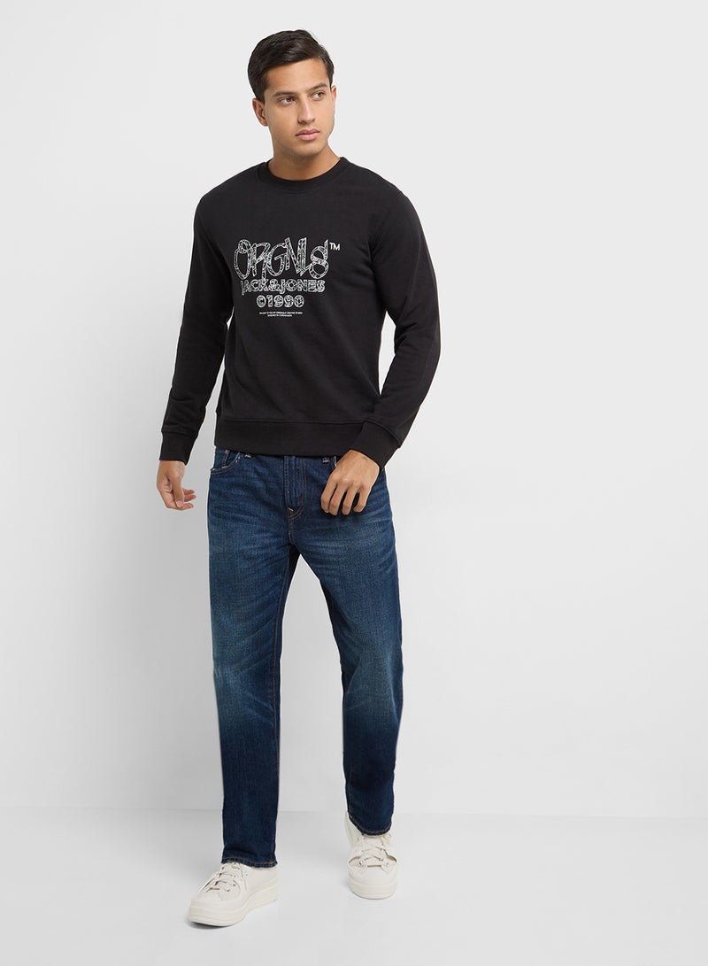 Jorbushwick Logo Print  Crew Neck Sweatshirts