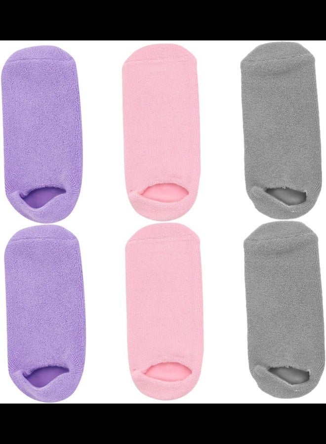 3 Pairs Foot Gel Socks Cotton-Spandex Facial Mask Miss Skin Care