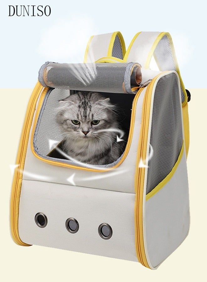 Cat Backpack Pet Carrier Backpack for Small Dogs Carrier with Ventilated Design Collapsible and Waterproof Pet Bag Carrier for Travel Hiking Outdoor