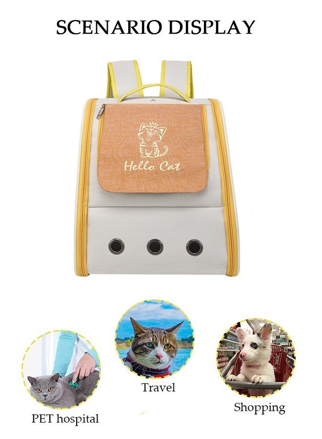 Cat Backpack Pet Carrier Backpack for Small Dogs Carrier with Ventilated Design Collapsible and Waterproof Pet Bag Carrier for Travel Hiking Outdoor