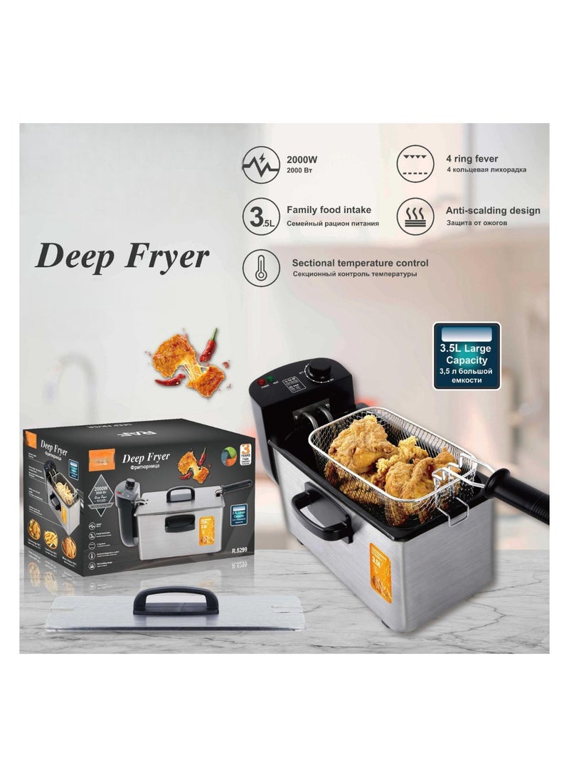 Household Deep Fryer Large Capacity, Electric Fried Chicken & French Fries Frying Pan, Snack Fryer for Dormitory Students, Easy Clean Non-Stick Frying Pan