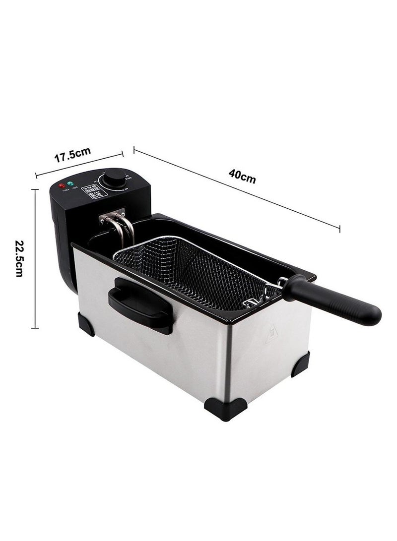 Household Deep Fryer Large Capacity, Electric Fried Chicken & French Fries Frying Pan, Snack Fryer for Dormitory Students, Easy Clean Non-Stick Frying Pan