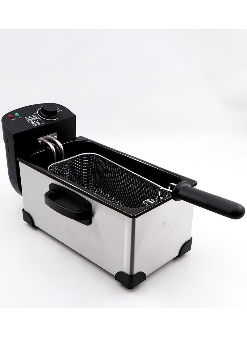 Household Deep Fryer Large Capacity, Electric Fried Chicken & French Fries Frying Pan, Snack Fryer for Dormitory Students, Easy Clean Non-Stick Frying Pan