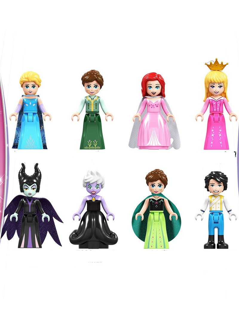 (8 pieces) Girls Series 4.5 cm Princess Mini Figure Toy Building Blocks