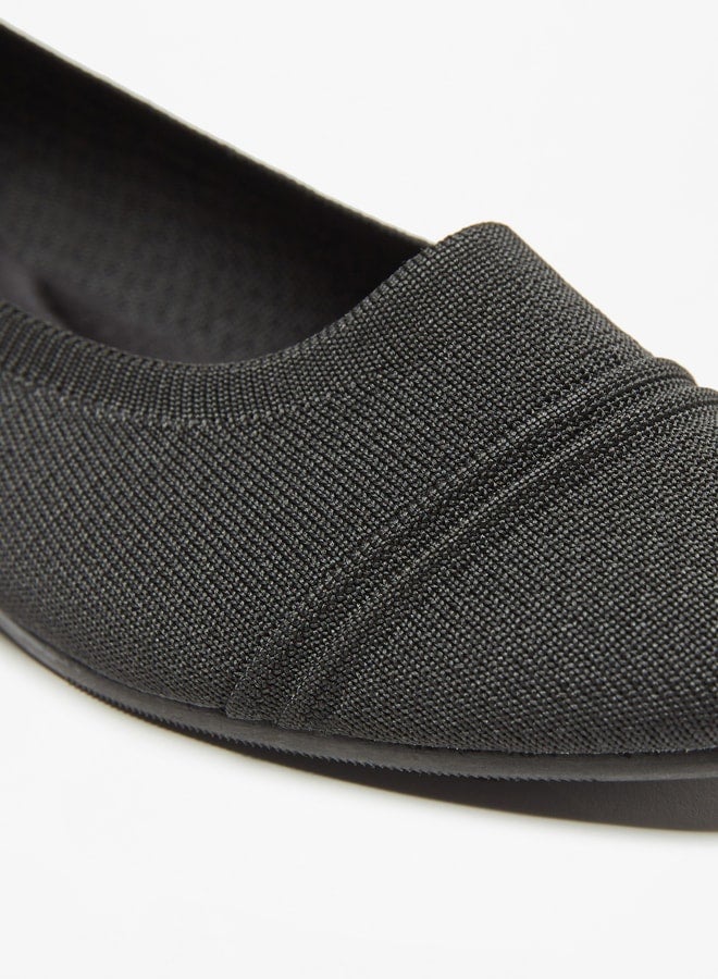 Women's Textured Slip-On Ballerina Shoes