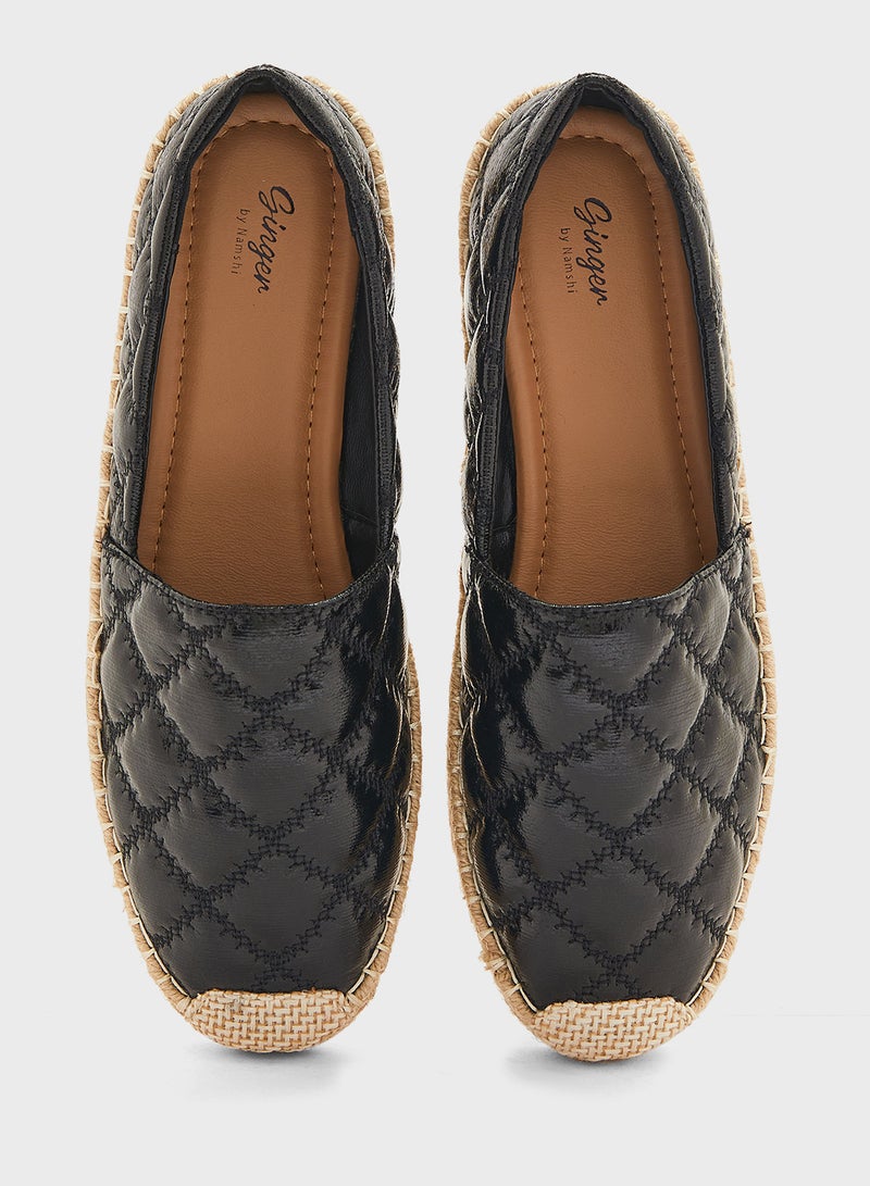 Crinkle Quilted Espadrille