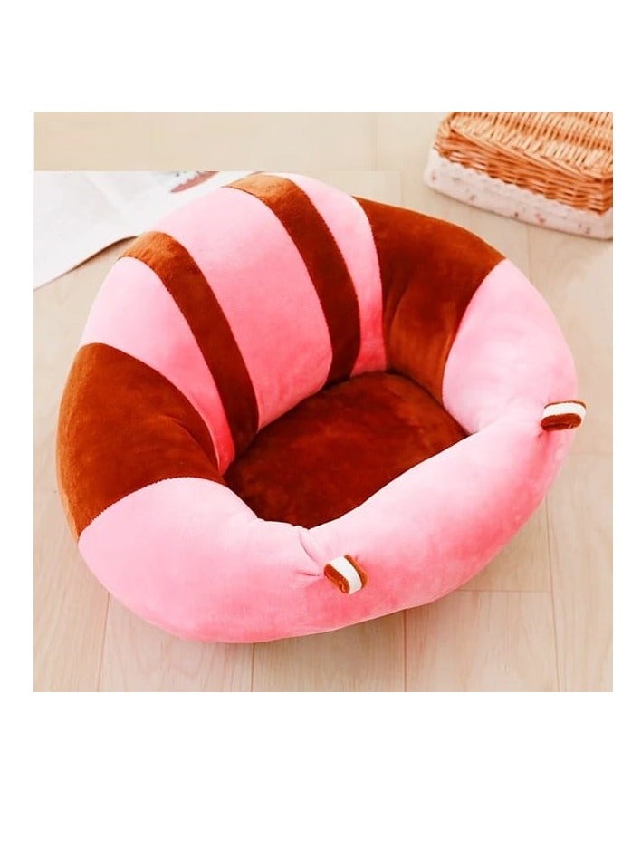 Plush Baby Seat Soft Stuffed Infant Learn Sit Sofa Chair Safe Baby Feeding Seat for Lunch Dinner Plush Educational Toys