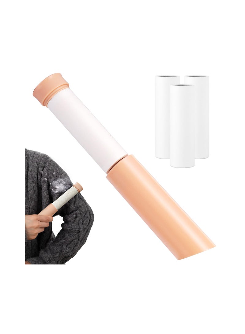 Retractable Lint Roller Mini Roller for Clothes Extra Sticky  Portable Sticky Travel Refillable Pet Hair Remover Dust with 3 Refills 180 Sheets Remove Hair