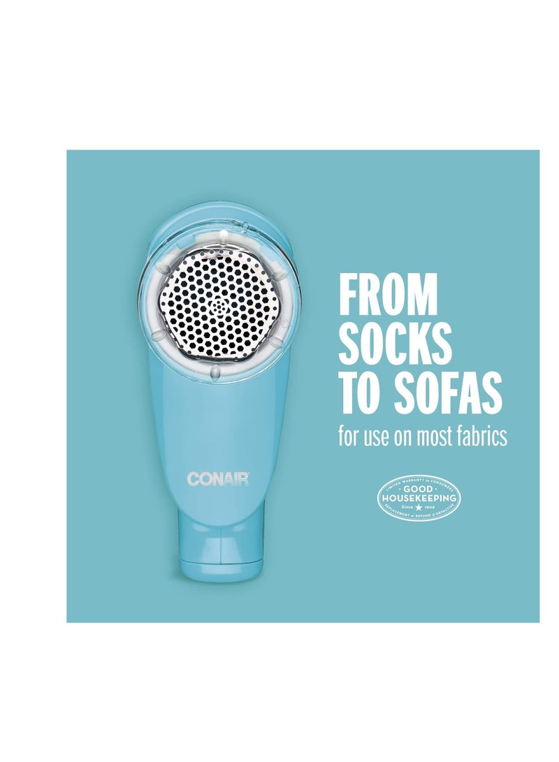 Conair Fabric Shaver and Lint Remover, Battery Operated Portable Fabric Shaver, Blue