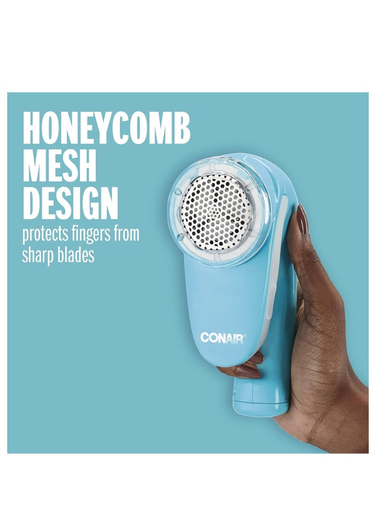 Conair Fabric Shaver and Lint Remover, Battery Operated Portable Fabric Shaver, Blue