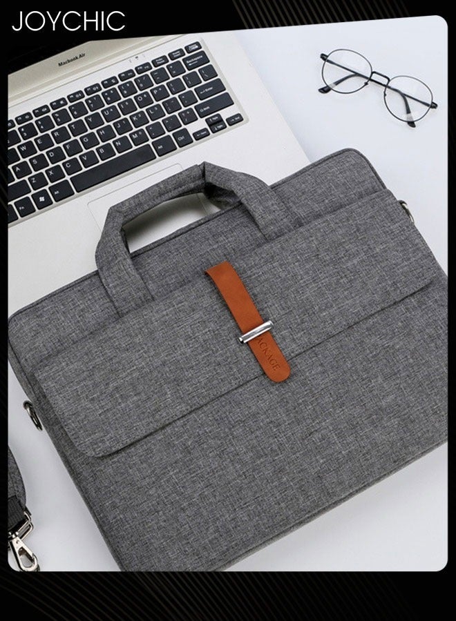 Brief Bussiness Office Laptop Bag Large Capacity Briefcase Shoulder Bag Messenger Bag Computer and Tablet Carrying Case for Men and Women Work School Travel Grey