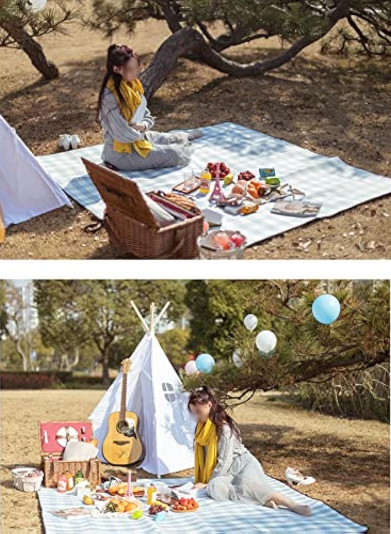 200*200cm Extra Large Picnic Mat, Foldable Portable Picnic Blanket, Outdoor Blanket, 3-Layer Waterproof Outdoor Picnic Mat, Perfect for Beach, Grass Camping