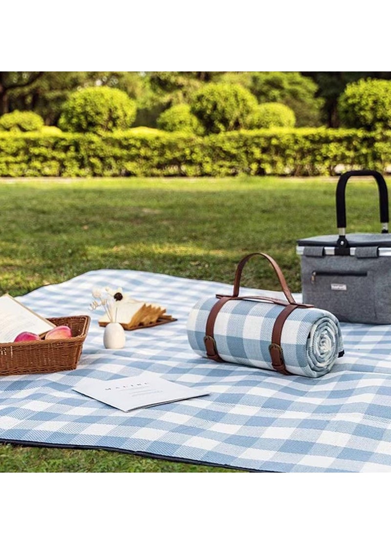 200*200cm Extra Large Picnic Mat, Foldable Portable Picnic Blanket, Outdoor Blanket, 3-Layer Waterproof Outdoor Picnic Mat, Perfect for Beach, Grass Camping