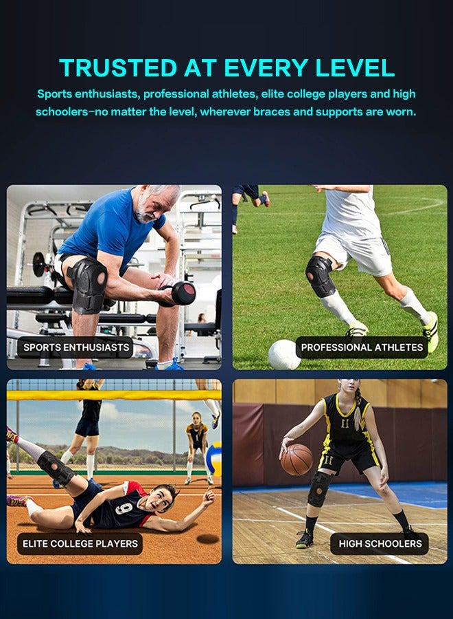 Knee Brace for Meniscus Tear,Adjustable Support for Knee Pain with Removable Metal Hinges & Built-in Side Stabilizers for Sports,ACL MCL Injury or Surgery Recovery,Adjustable Knee Support