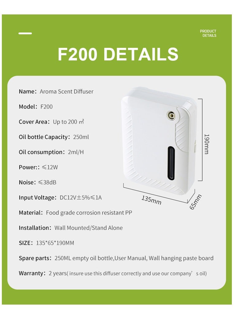 F200 Villa, Hotel, Living Room Air Perfuming Device, Can Be Connected To Bluetooth And Wifi Intelligent Operation, Can Be Remotely Operated