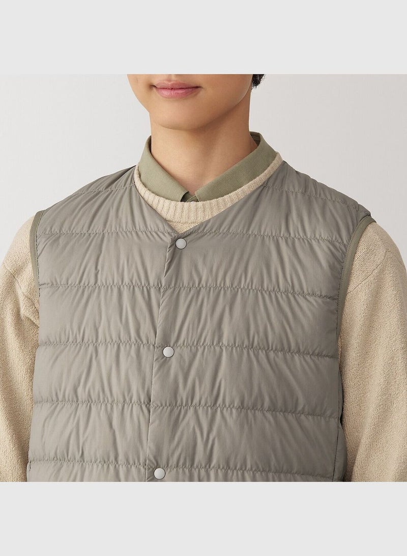 Light Weight Pocketable Collarless Down Vest