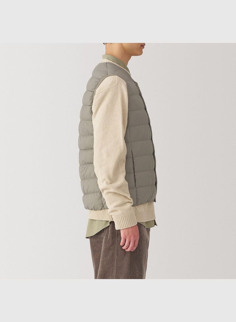 Light Weight Pocketable Collarless Down Vest