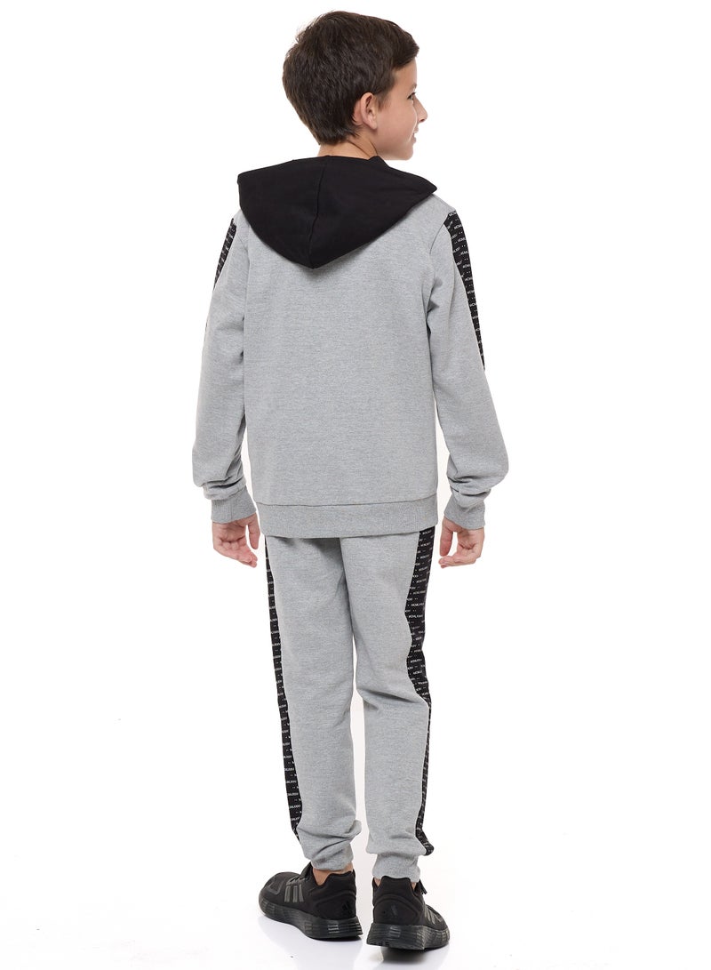 Boys' 2-Piece Hoodie and Jogger Set (3-14 yrs) Grey Mil