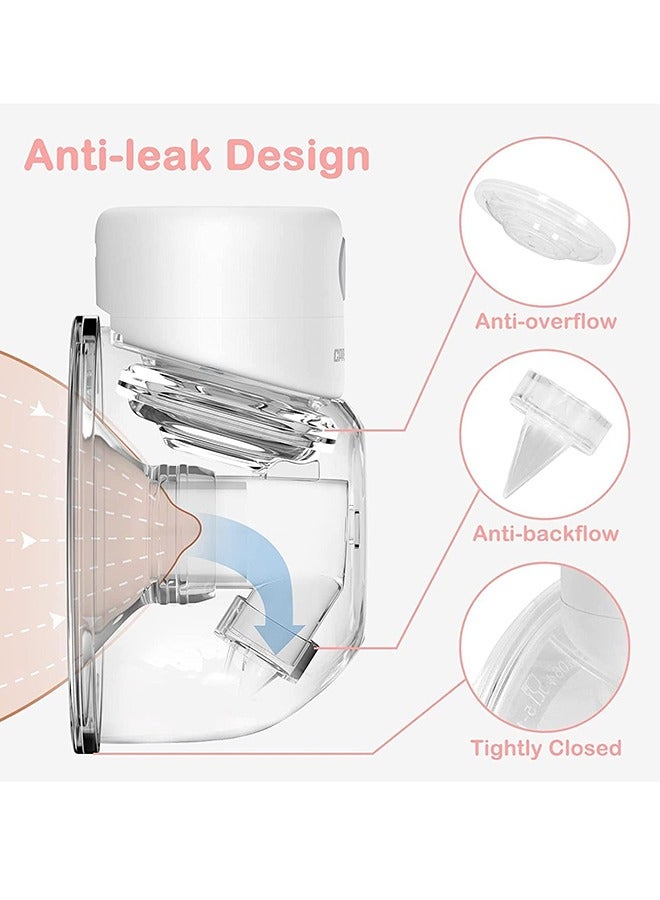 Portable Hands-Free Electric Breast Pump With LCD Display, White