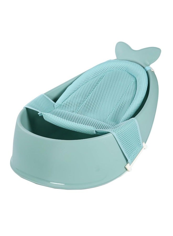 Whale Baby Bathtub With Drain Hole, Shower Basin, Green