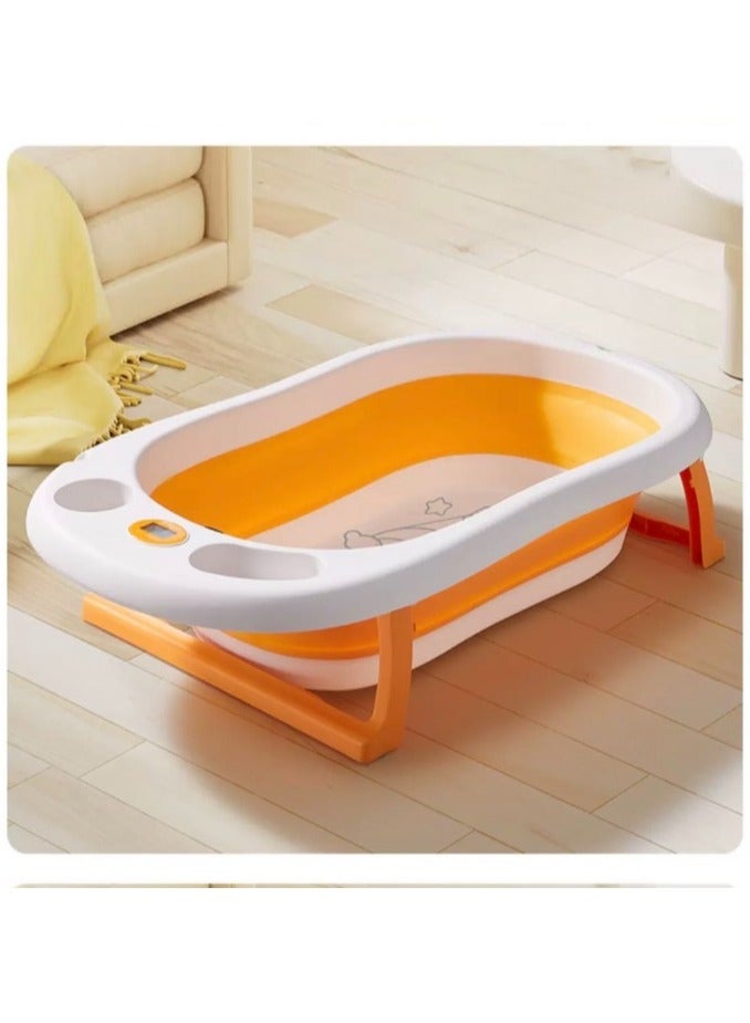 Baby Bathtub With Anti Slip Pads Temperature Monitor Bathing Tub Infant Shower Tub 0M+