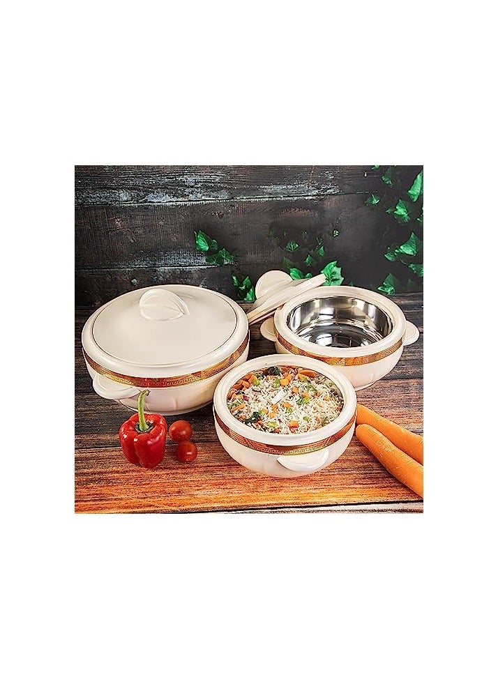 Casserole 3 Pieces Set, Attractive Insulated Food Containers That are Dishwasher Safe with Comfortable Handles