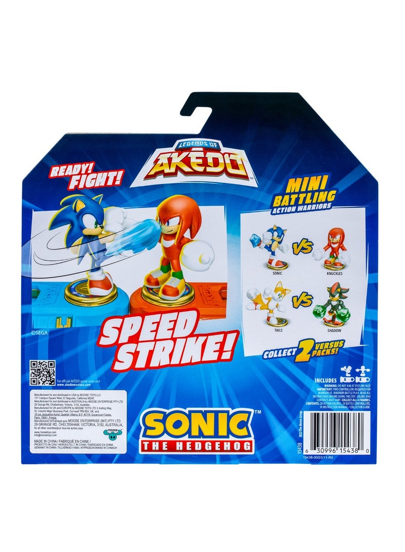 Sonic The Hedgehog Versus Pack With Sonic And Knuckles, Mini Collectable Battling Action Warriors, 2.25 Inches Contains 2 Battle Controllers Â€Ž6 - 15 Years