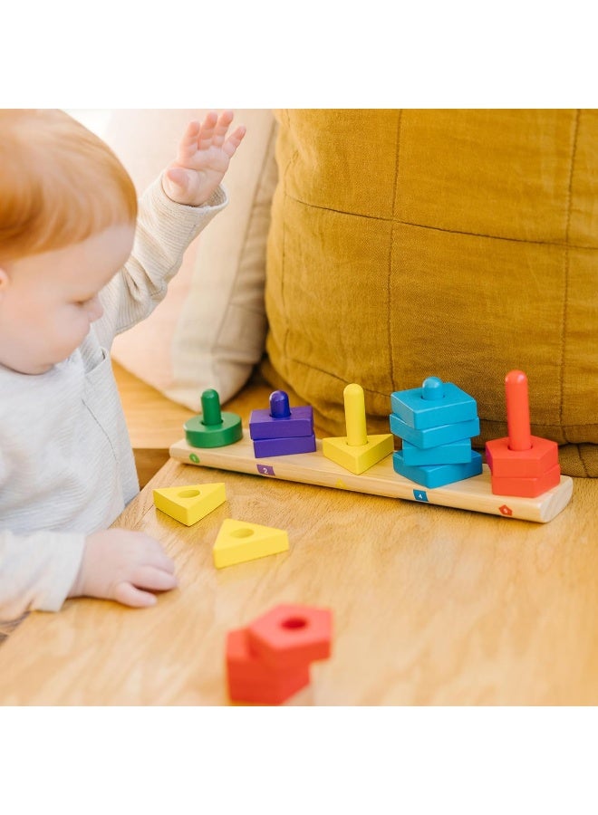 Melissa & Doug Stack and Sort Board Wooden Educational Toy With 15 Solid Wood Pieces